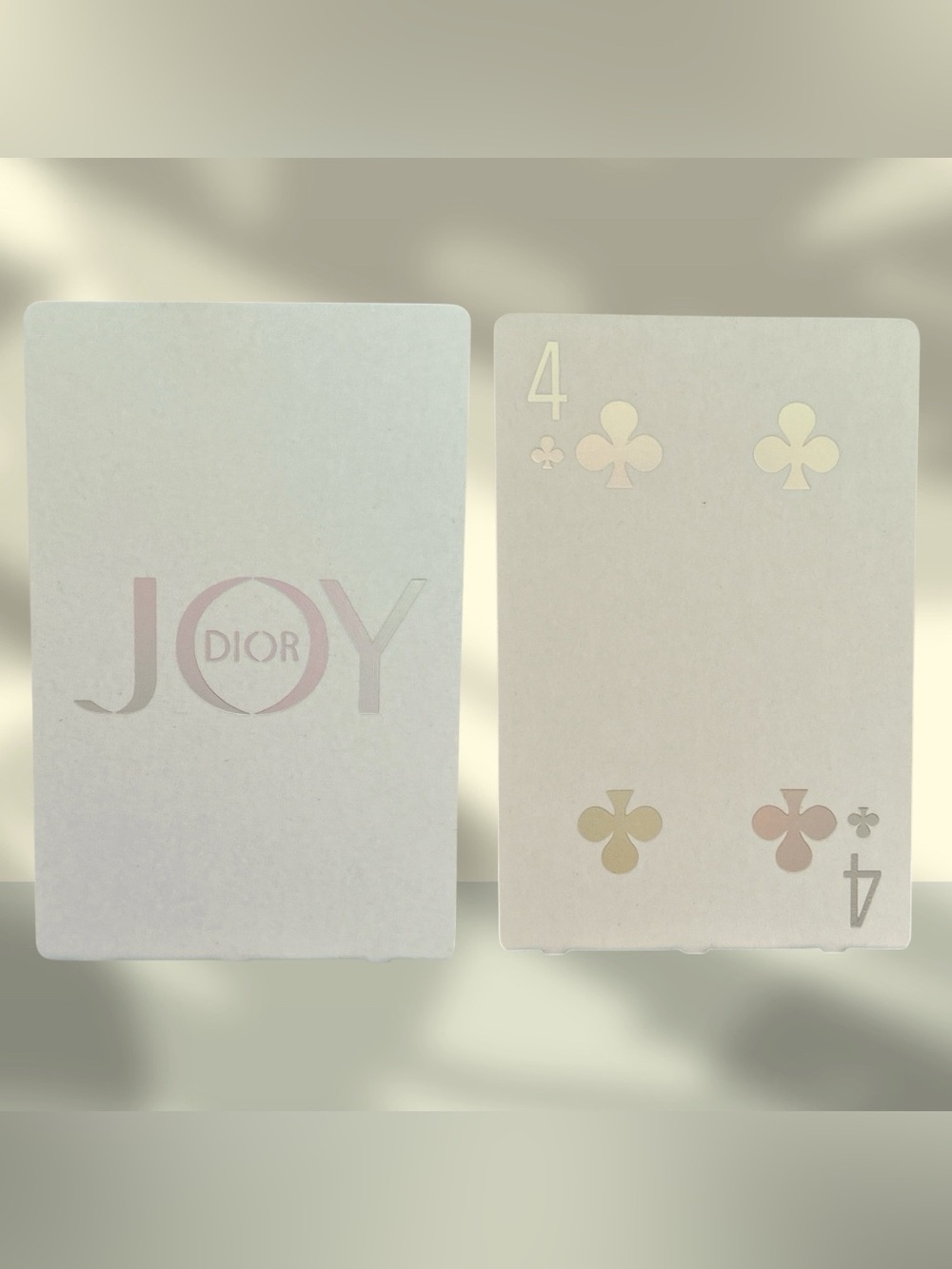 Rare Dior JOY Limited Edition Playing Card 4 of Clubs Holographic Authentic NWT
